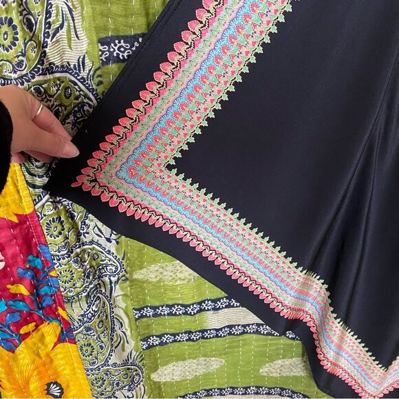 Vanessa Virginia x Anthropologie Black Estrella Silk Midi Dress Size Small - Picture 6 of 16